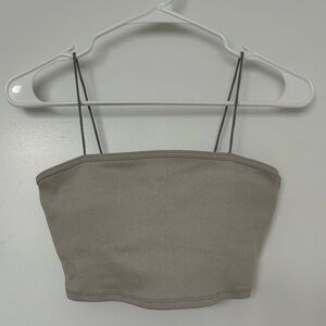 Alo Yoga Cropped Top / Micro strap bralette /Goddess Ribbed Bandeau Top